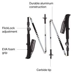 Promo ⭐ Black Diamond Trekking Poles Distance FLZ Trekking Poles ✨ -Deals Hiking & Camping Essentials Store ICE D4