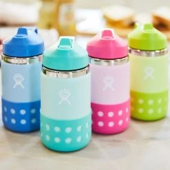 Buy 😍 Hydro Flask Water Bottles 12oz Wide Mouth Flex Straw & Boot Kids' ⌛ -Deals Hiking & Camping Essentials Store PAR D1