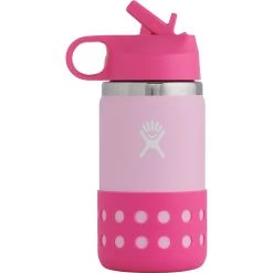 Buy 😍 Hydro Flask Water Bottles 12oz Wide Mouth Flex Straw & Boot Kids' ⌛ -Deals Hiking & Camping Essentials Store PLU 1